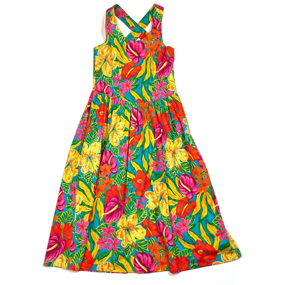 Donna Wilsons Designs | Vintage 80s-90s Floral Tropical Dress Size S - Picture 1 of 6